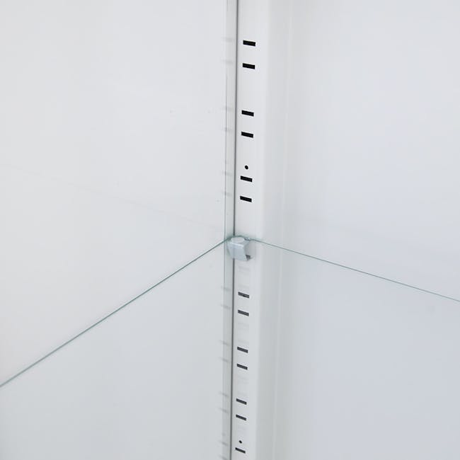 Olavi Glass Display Cabinet 0.6m - White - 12