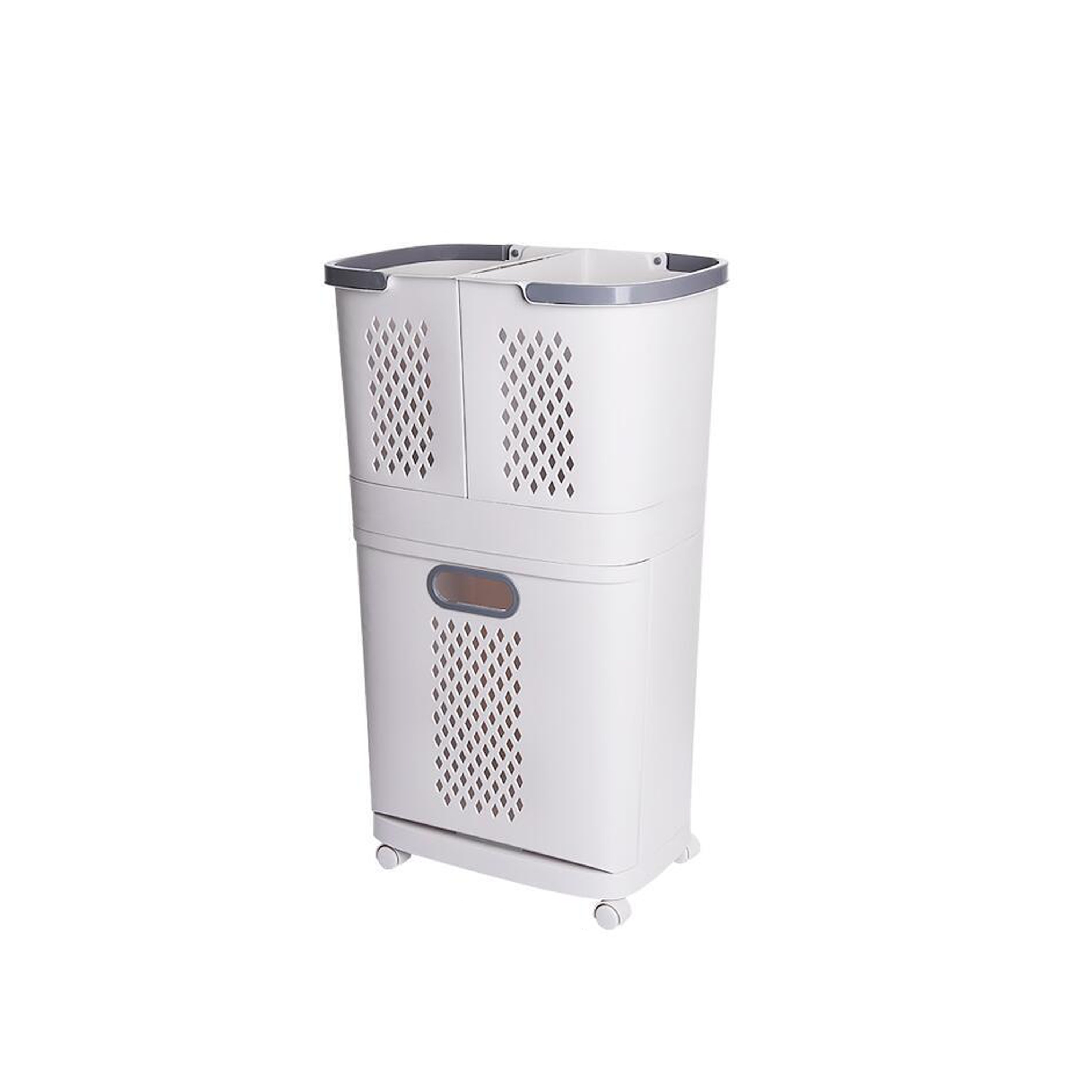 Abbey Movable Laundry Basket With 3 Compartments