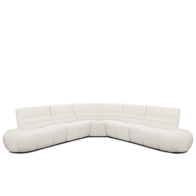 Tara Right Extended Chaise Sofa Unit - Beige - 9