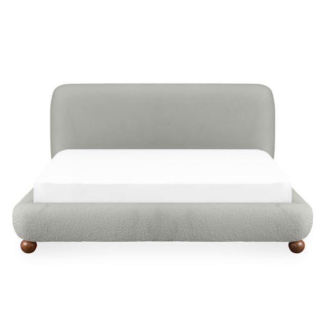 Othello King Bed - Dark Grey Boucle - 1