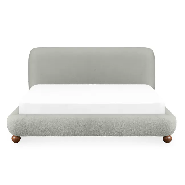 Othello King Bed - Dark Grey Boucle - 1