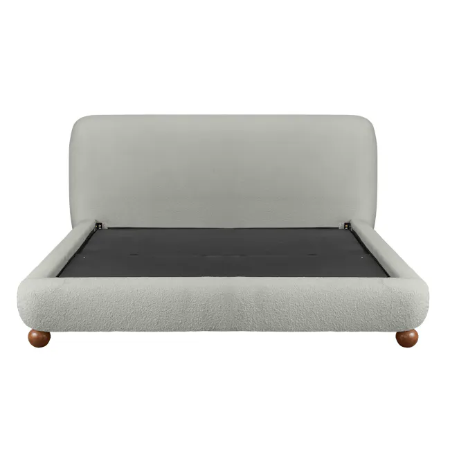 Othello King Bed - Dark Grey Boucle - 3
