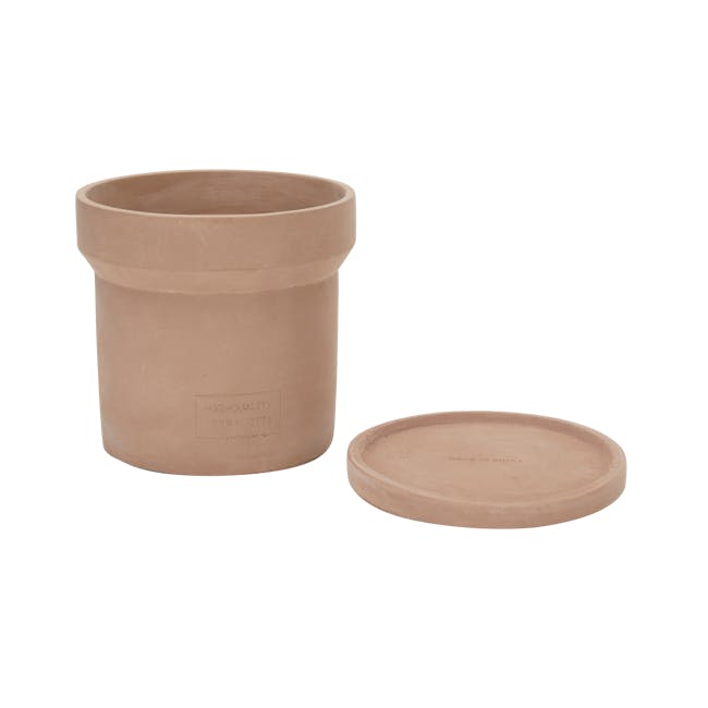Mario Terracotta Pot with Saucer - Small - 4