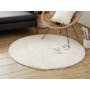 Mia High Pile Round Rug 1.3m - Sand - 1