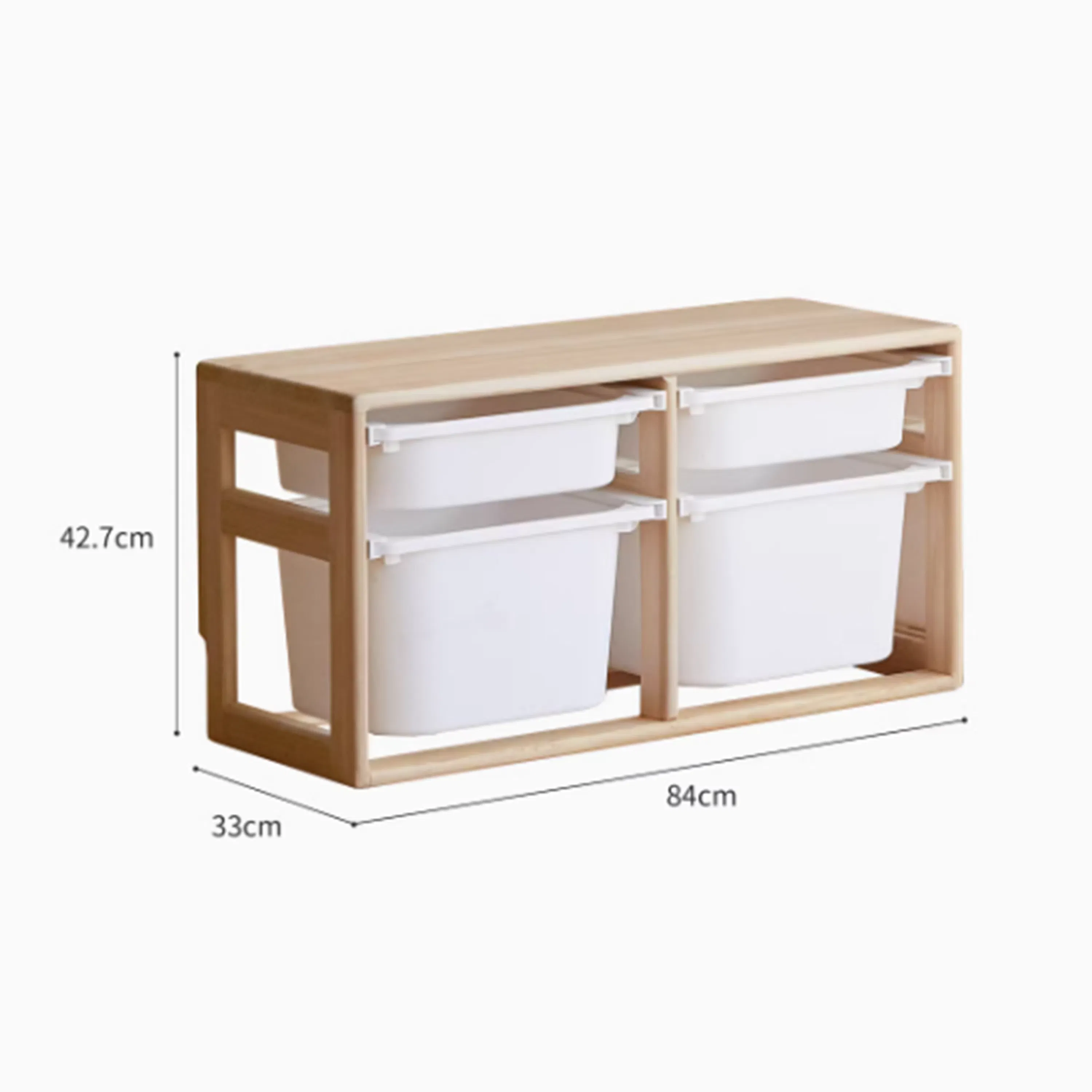 (As-is) Micah Wooden Kids 2 Tier Wide Storage Cabinet 0.84m - 19