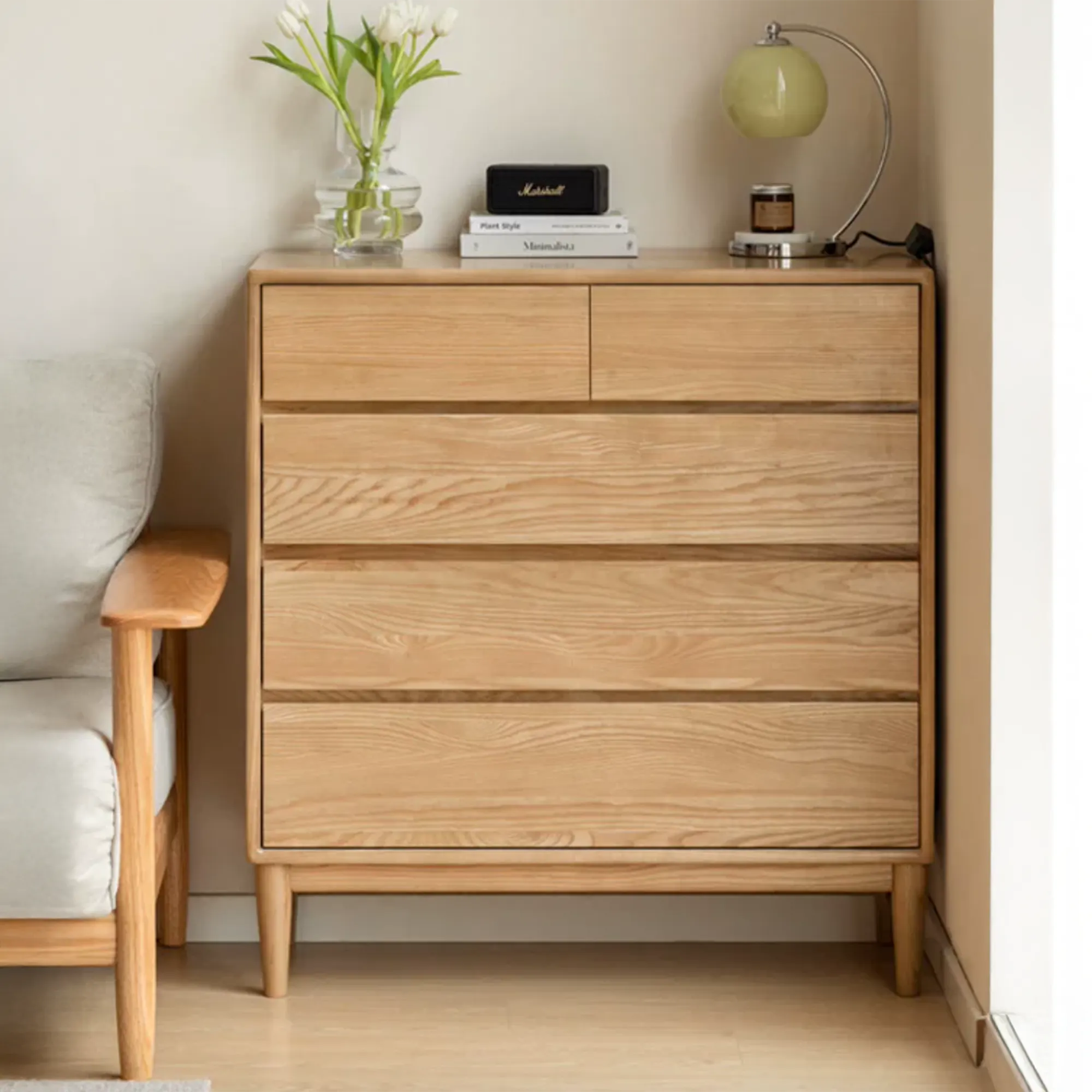 Layton 5 Drawer Chest 0.9m - Oak - 9