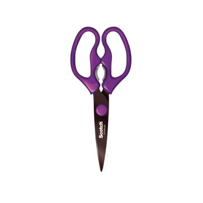 Scotch Detachable Titanium Kitchen Scissors - Purple - 1 - Scotch brand scissors, purple handle, ergonomic design, sharp