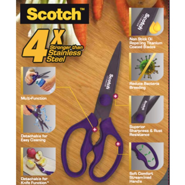 Scotch Detachable Titanium Kitchen Scissors - Purple - 2