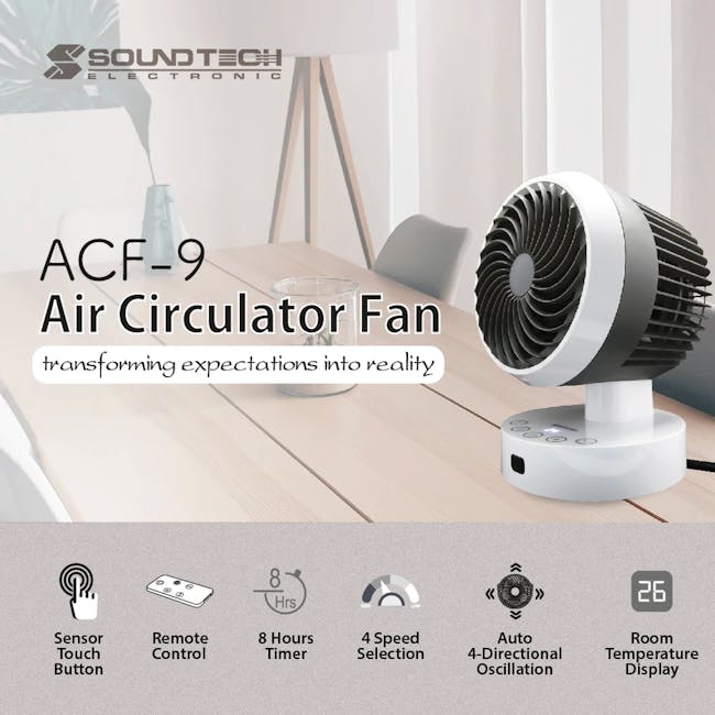 SOUNDTEOH 6 Inch Air Circulator Fan with Remote Control - 5