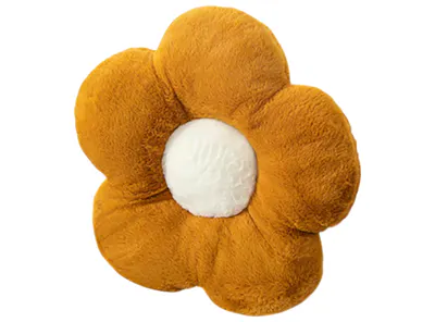 Daisy Plush Cushion - Ochre