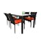 Boulevard Outdoor Dining Set with 4 Chair - Orange Cushion