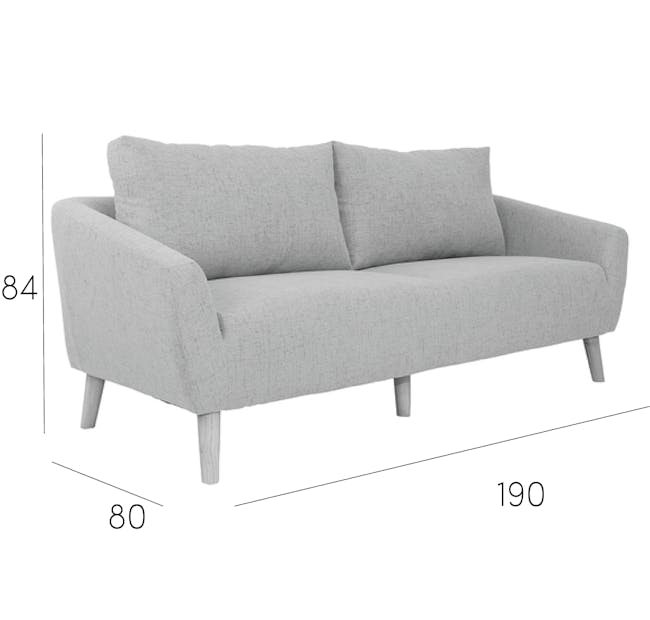 Hana 3 Seater Sofa - Charcoal - 5