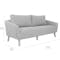 Hana 3 Seater Sofa - Light Grey - 5