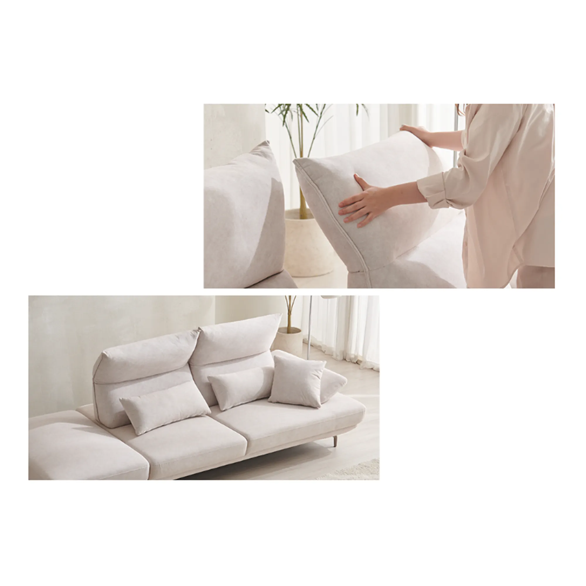 Cornell 3 Seater Adjustable Sofa - Cream (Pet Friendly) - 18