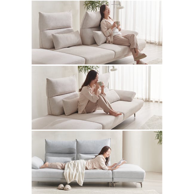 Cornell 3 Seater Adjustable Sofa - Cream (Pet Friendly) - 20