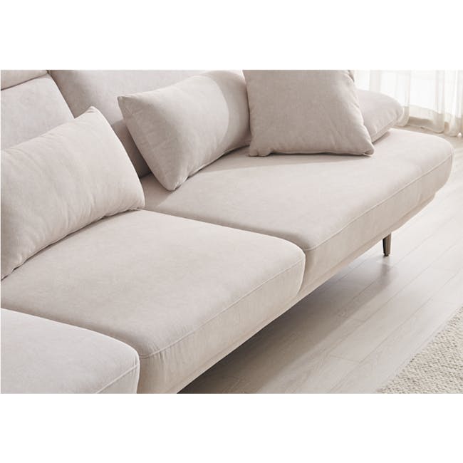 Cornell 3 Seater Adjustable Sofa - Cream (Pet Friendly) - 21