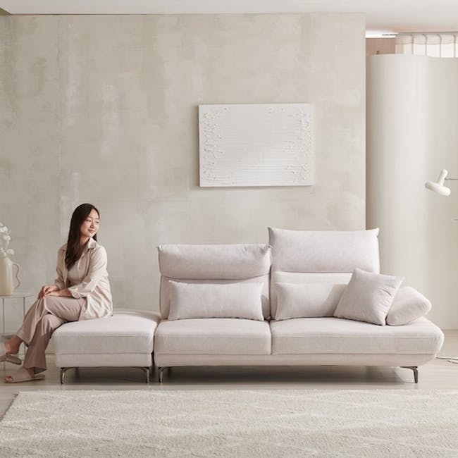 Cornell 3 Seater Adjustable Sofa - Cream (Pet Friendly) - 8