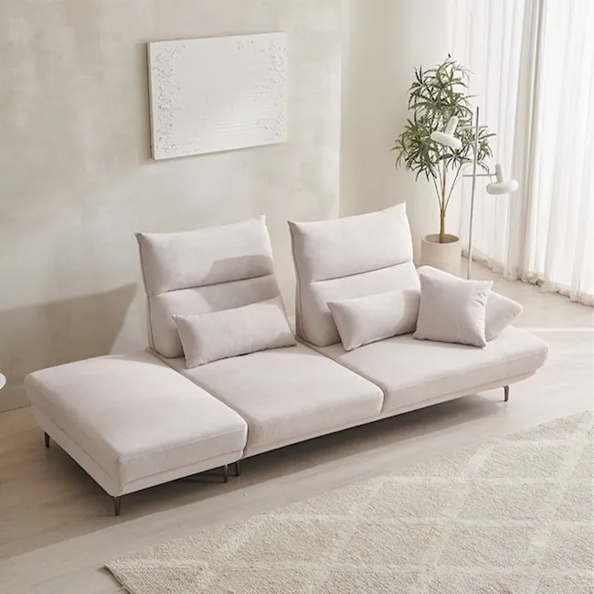 Cornell 3 Seater Adjustable Chaise Sofa - Cream (Pet Friendly) - 4
