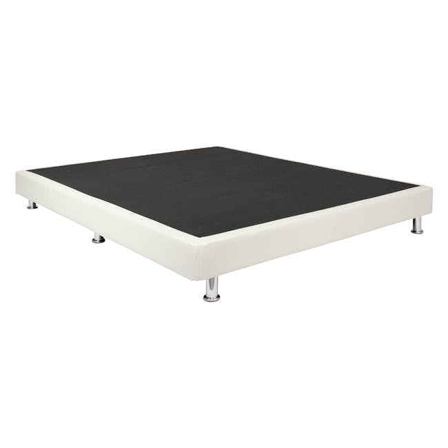 ESSENTIALS King Divan Bed - White (Faux Leather) - 3