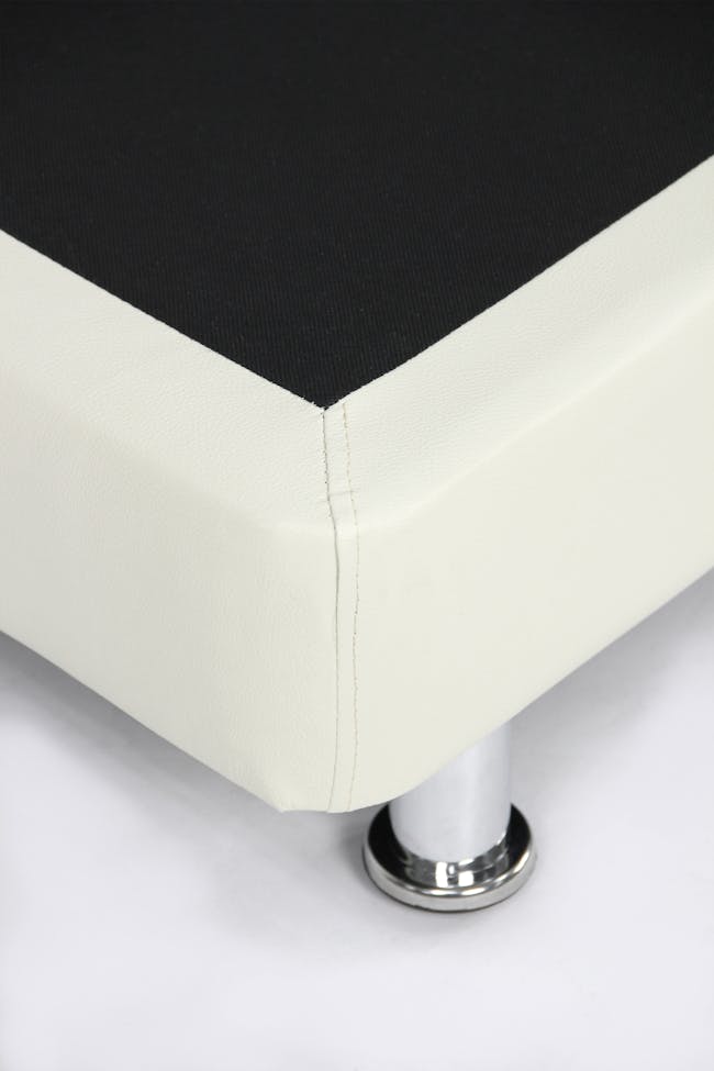 ESSENTIALS Single Divan Bed - White (Faux Leather) - 5