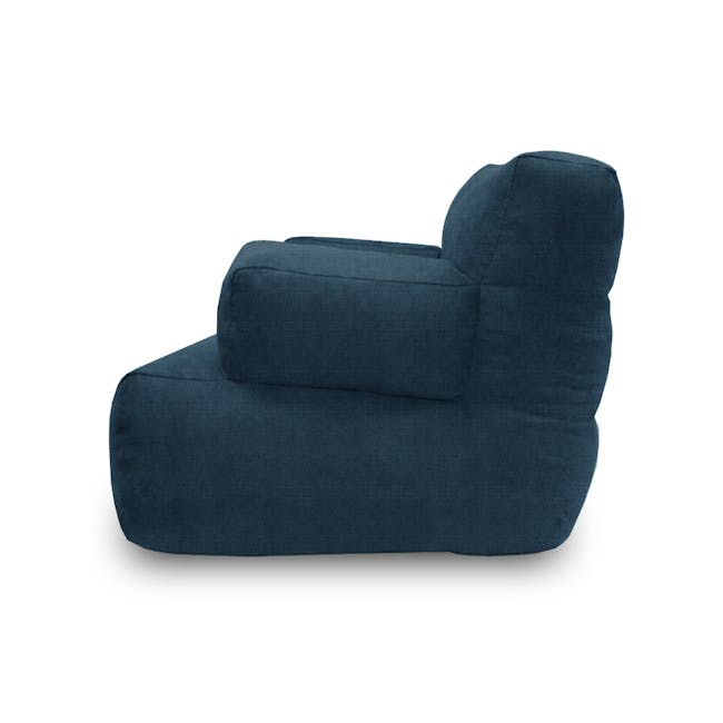 Flabber Bean Bag Sofa - Blue - 2 - Dark blue, modern, ergonomic, plush, reclining, cushioned, fabric, soft texture