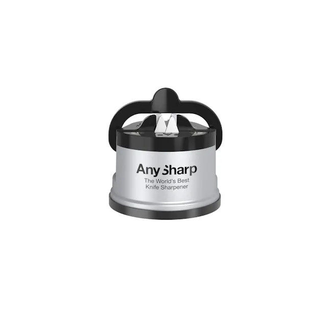 AnySharp Knife Sharpener - Silver - 1 - Knife sharpener, Any sharp, world's best knife sharpener, stainless steel, black and