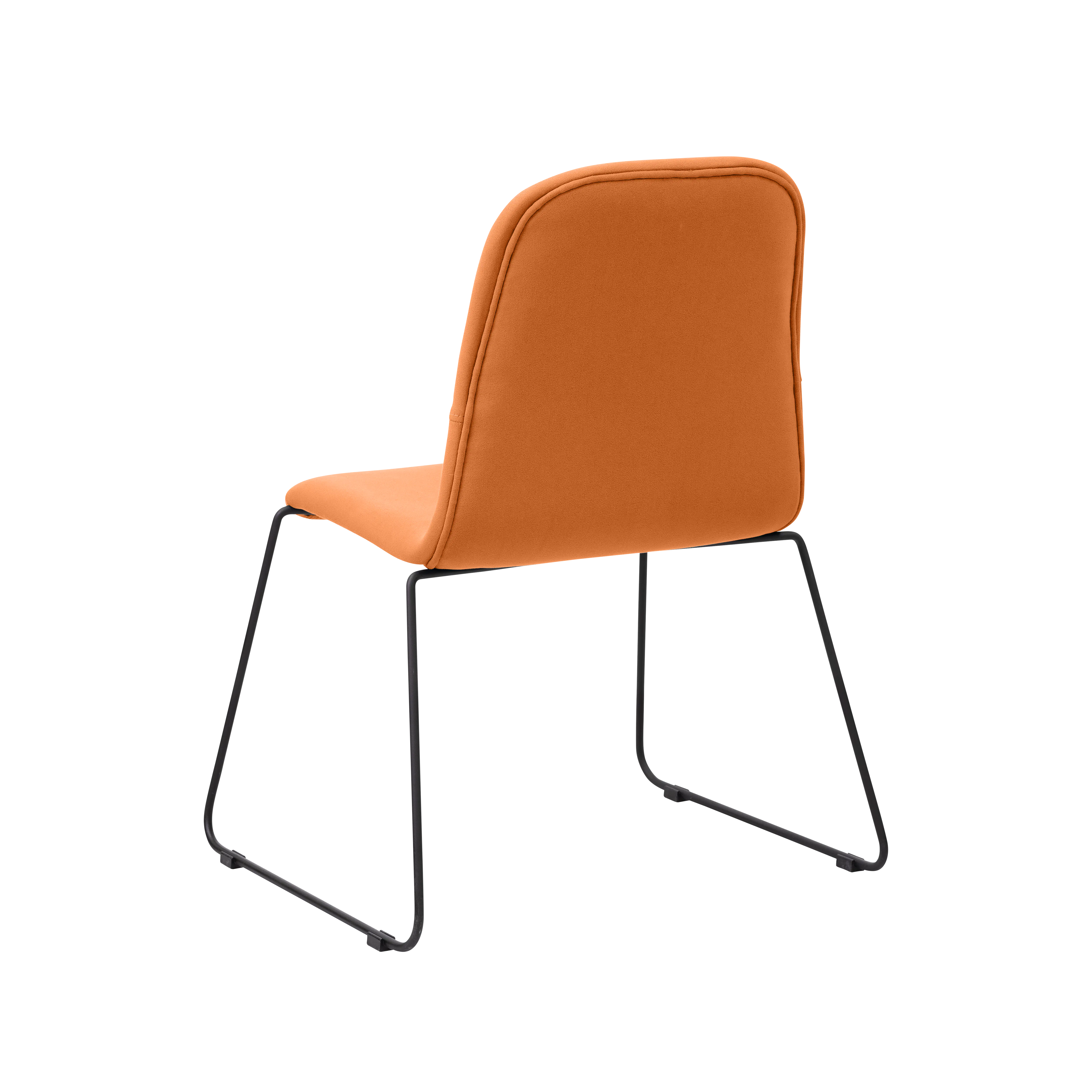 Ava Dining Chair - Matt Black, Tangerine - 7