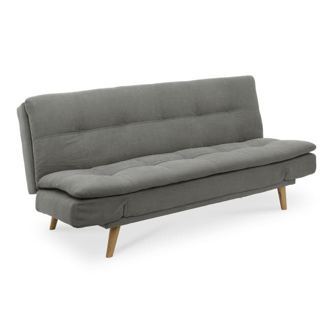 Kara 3 Seater Sofa Bed - Pigeon Grey - 12 - Grey upholstered sofa, modern design, wooden legs, minimalist style, comfortable