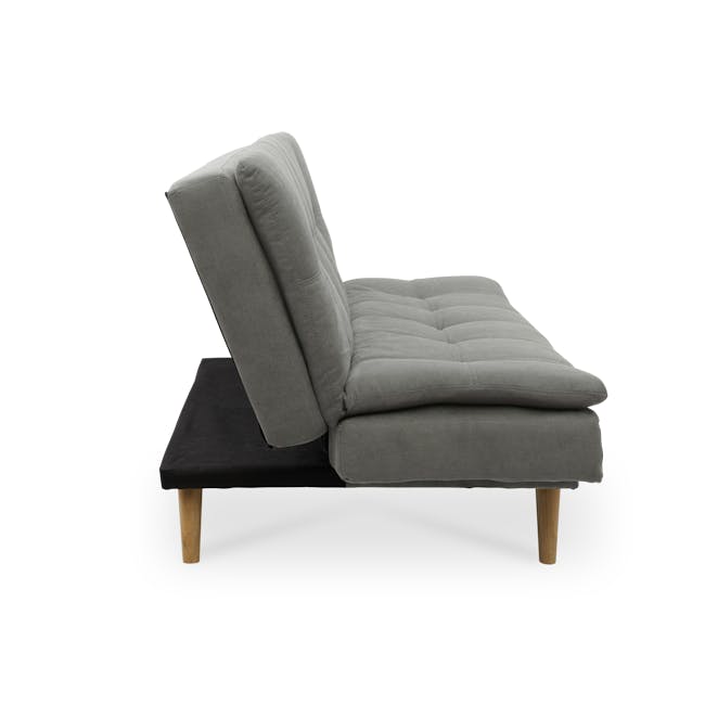 Kara 3 Seater Sofa Bed - Pigeon Grey - 13 - Modern gray upholstered lounge chair, minimalist design, comfortable seating