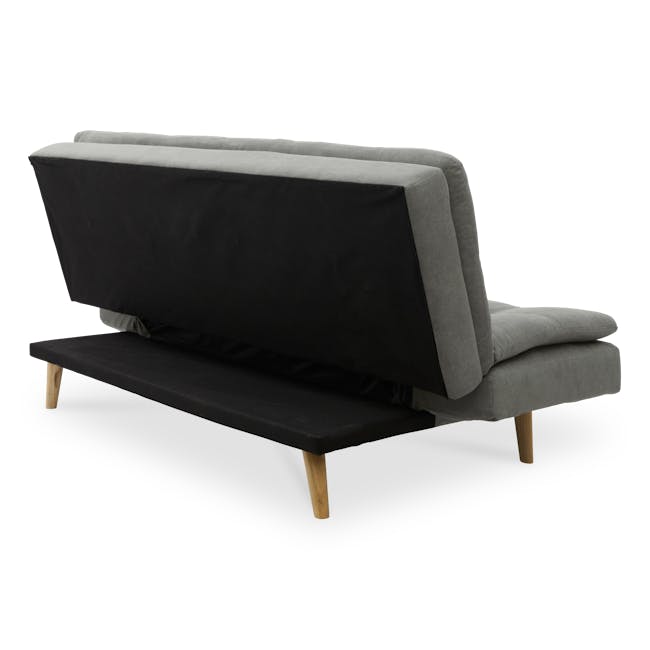 Kara 3 Seater Sofa Bed - Pigeon Grey - 14 - Modern gray upholstered sofa, sleek design, minimalist style, comfortable