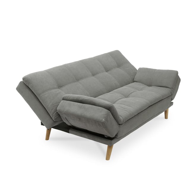 Kara 3 Seater Sofa Bed - Pigeon Grey - 17 - Modern gray upholstered sofa, minimalist design, comfortable seating, sleek