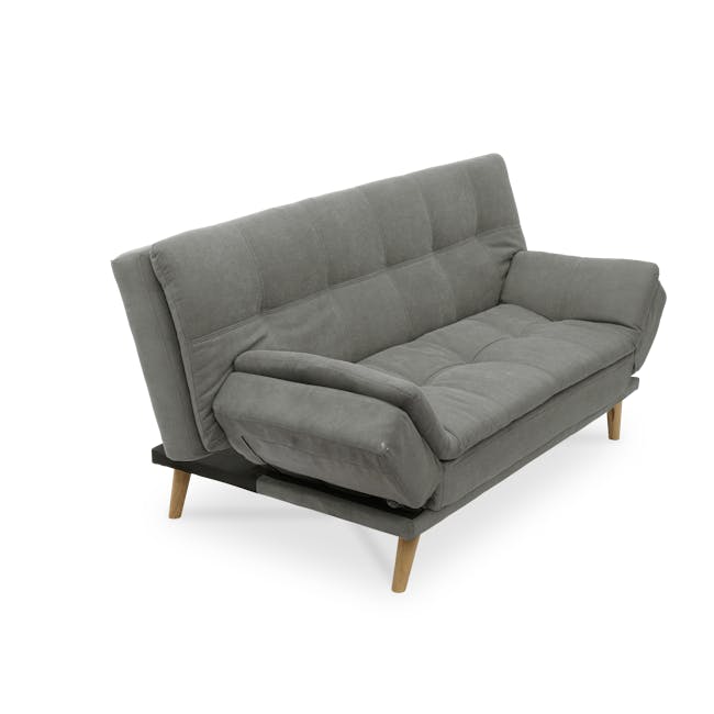Kara 3 Seater Sofa Bed - Pigeon Grey - 16 - Grey upholstered modern sofa, minimalist design, comfortable seating, sleek
