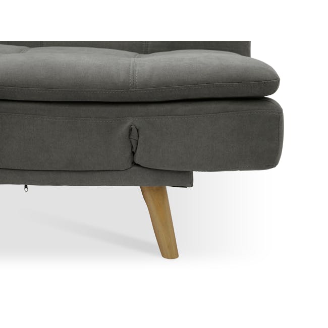Kara 3 Seater Sofa Bed - Pigeon Grey - 20 - Grey upholstered chair, wooden leg, fabric texture, cushioned seat, soft