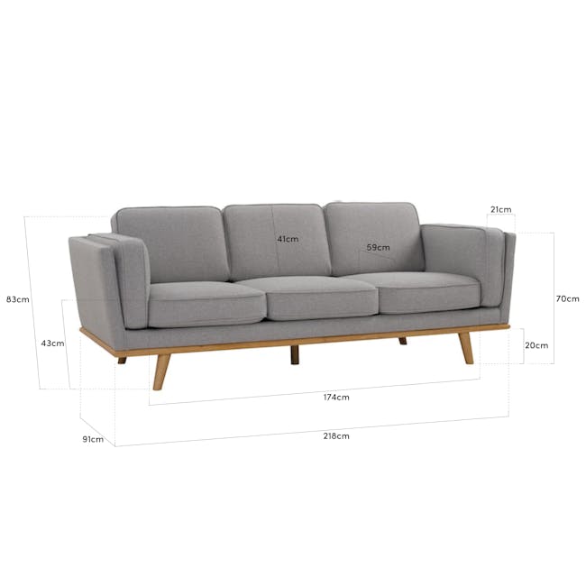Carter 3 Seater Sofa - Cocoa, Light Beige (Scratch Resistant Fabric) - 10