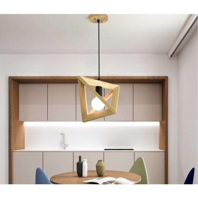 Triangle Wooden Pendant Lamp - 1