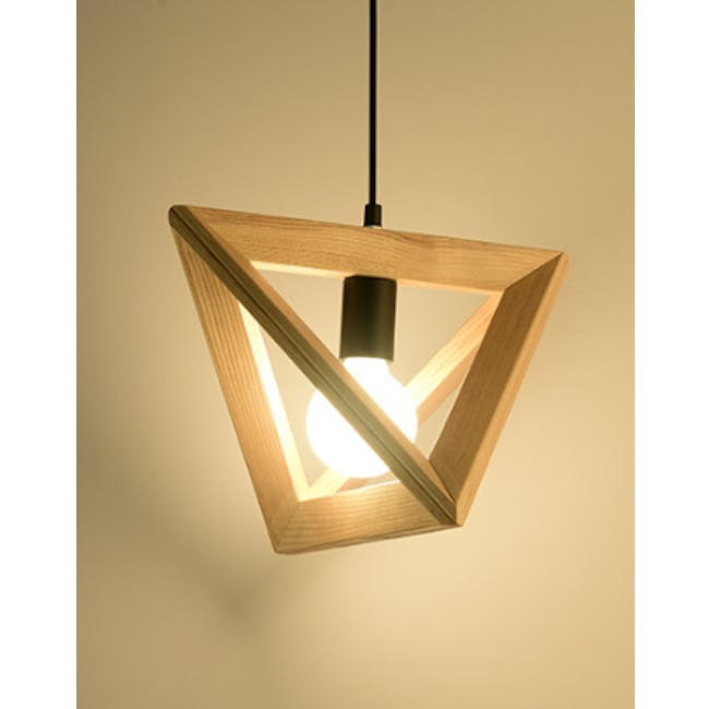 Triangle Wooden Pendant Lamp - 4