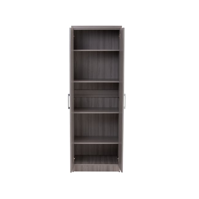 Dublin 2 Door Wardrobe with Shelves - Grey - 0