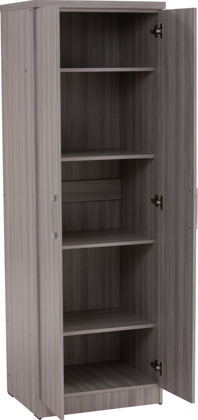 Dublin 2 Door Wardrobe with Shelves - Grey - 5