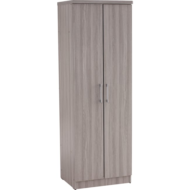 Dublin 2 Door Wardrobe with Shelves - Grey - 4