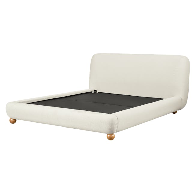 Othello Queen Bed - Ivory Boucle - 2