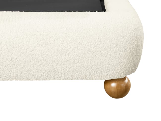 Othello Queen Bed - Ivory Boucle - 8