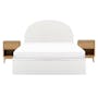 Aspen King Storage Bed in Cloud White with 2 Kyoto Top Drawer Bedside Table in Oak - 0