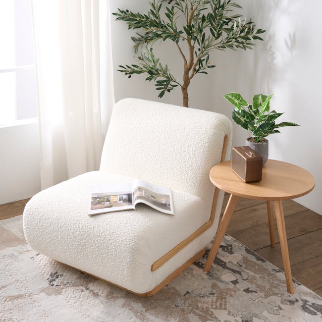 Eloise Lounge Chair - 4 - White, cozy, modern, minimalist, soft, textured, plush, comfortable, inviting, serene, natural