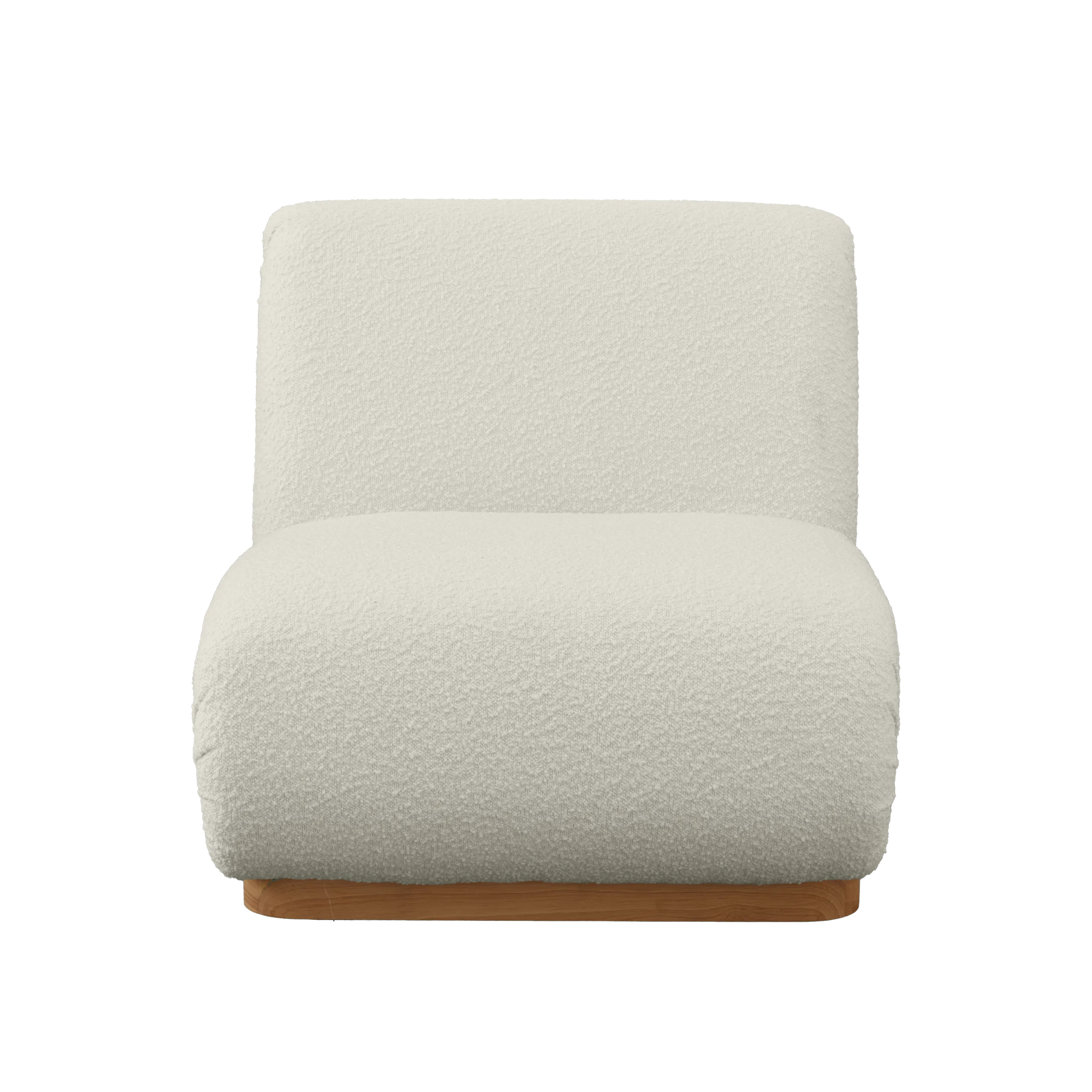 Eloise Lounge Chair - 15 - White upholstered chair, minimalist design, soft fabric, comfortable seating, modern style, cozy