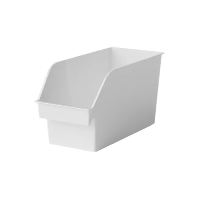 Ivy Open-Top Medium Storage Bin - White - 1 - Sleek, modern design with a minimalist aesthetic, White container with a