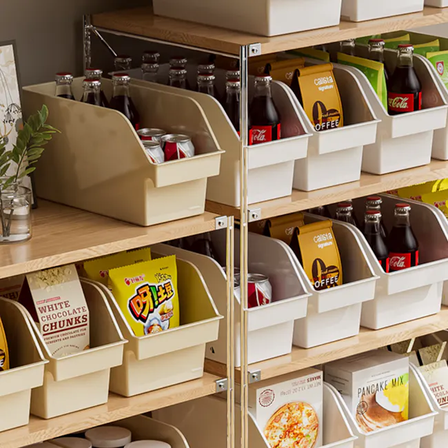 Ivy Open-Top Medium Storage Bin - White - 2 - Organized storage, multi-functional bins, beverage storage, snack containers