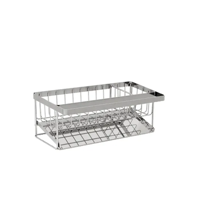 ESSENTIALS Sink Storage Sponge Rack Shelf with Hanger 30cm - Silver - 1