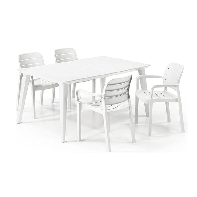 Lima Table with Tisara Chairs Set - White - 0
