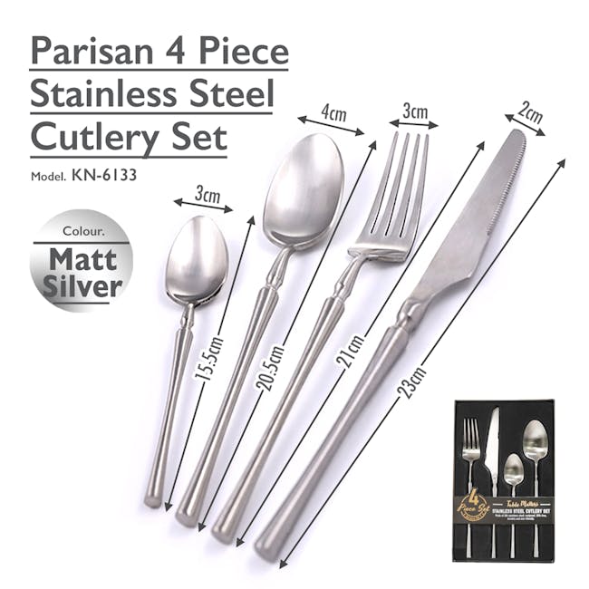 Table Matters Parisian 4pc Cutlery Set - Silver - 5