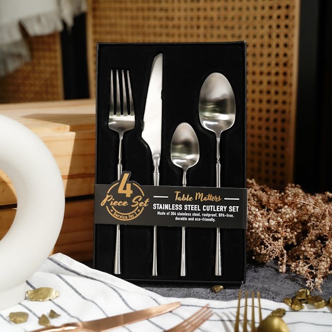 Table Matters Parisian 4pc Cutlery Set - Silver - 3